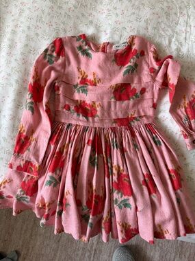 Morley Girls Pink Floral Long-Sleeve Dress